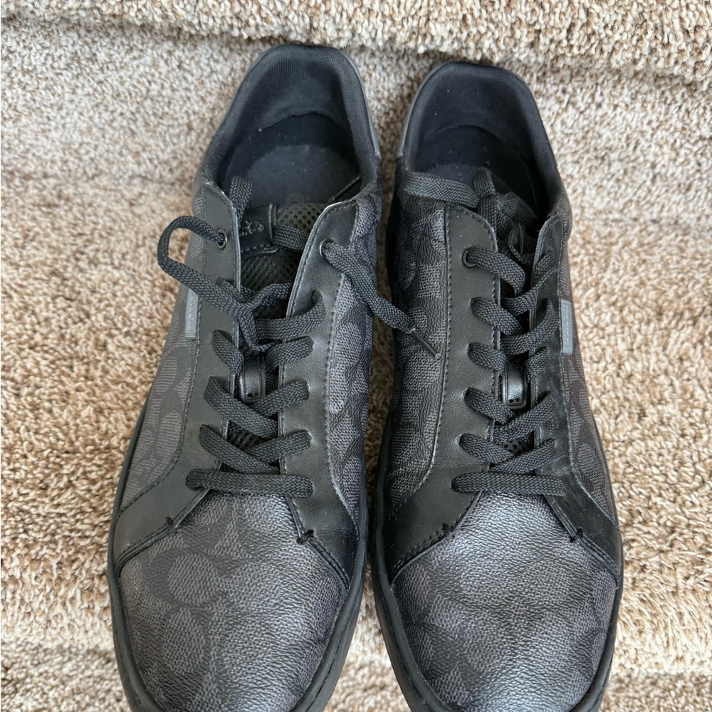 Coach CG999 Men's Black Patterned Monogram Leather Sneakers - Picture 9 of 16